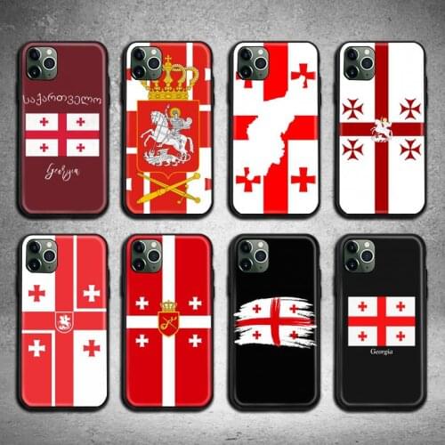 Georgia flag Phone Case For iphone 12 11 Pro Max Mini XS Max 8 7 6 6S Plus X 5S SE 2020 XR cover