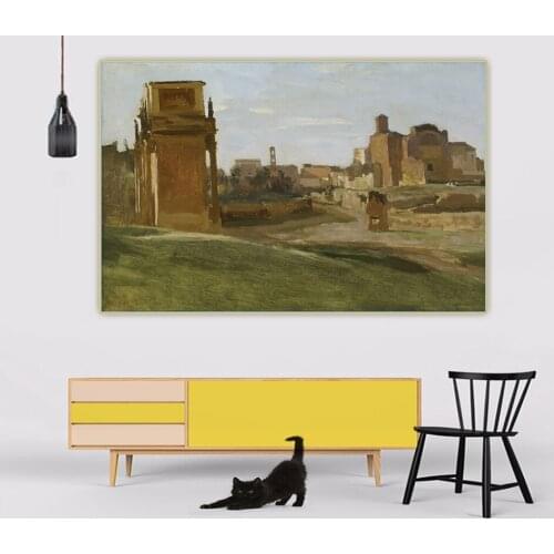Citon Jean Baptiste Camille Corot《The Arch of Constantine, Rome》Canvas Oil painting Artwork Picture Wall Decor Home Decoration