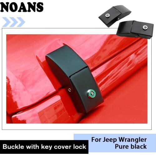 For Jeep Wrangler JK 2007-2017 Car Accessories Black Engine Covers Hood With Key Lock Stickers Exterior Protective Decoration