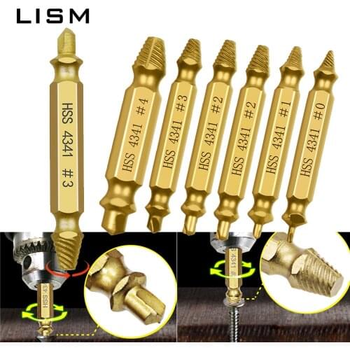 Dual-Head Damaged Screw Extractor Drill Bit Set Take Out Broken Screw Bolt Remover Extractor Stripped Screws Demolition Tools
