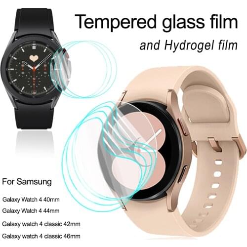 Tempered Glass Hydrogel Film for Samsung Galaxy Watch 4 Classic 42 46mm Screen Protector Film for Samsung Galaxy Watch 4 40 44mm