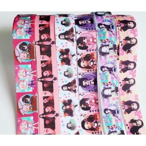 Hot Japan Anime cartoon Kimetsu No Yaiba 10yards different sizes printed grosgrain Demon Slayer Cartoon Ribbon For Decorat 45441
