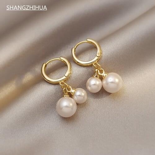 Classic Stylish Elegant Pearl Pendant Simple Luxury Earrings For Women Exquisite Unusual Jewelry Accessories For Girls