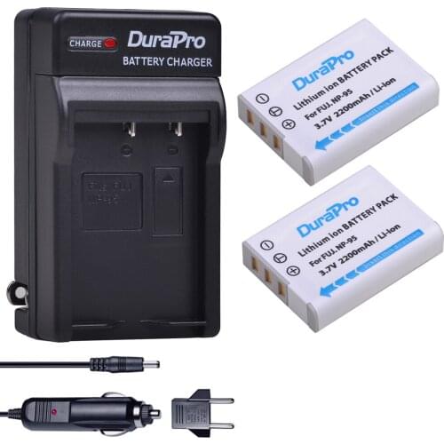 2Pc NP-95 2200mAh NP95 batteries + US/UK Charger Kit for Fujifilm FinePix F30 F31fd Real 3D W1 X-S1 X100 X100s RICOH GXR