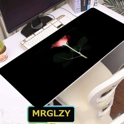 MRGLZY flower computer keyboard mouse pad RGB gaming big mouse pad pads 40x90cmled home table mat non-slip carpet pad xxl mats