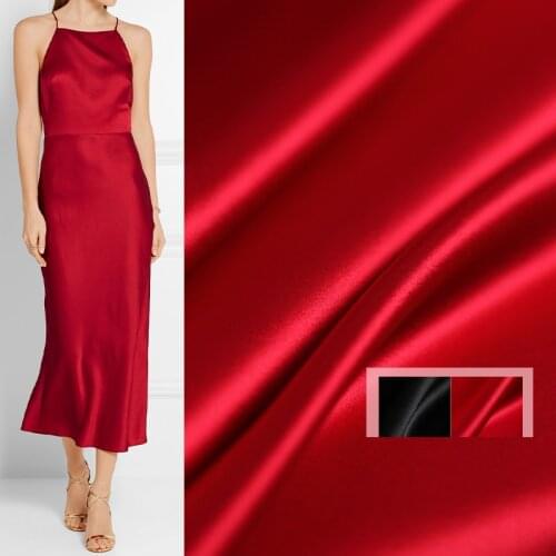 Red Raspberry Japanese Thin Soft Acetic acid Satin Fabrics Garment Materials Women Dress Lining DIY Sewing Cloth Freeshipping