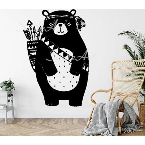 Creative Tribe Bear Wall Decal Living Room Removable Mural For Babys Rooms Wall Art MURAL Drop Shipping