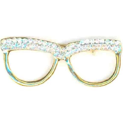 Crystals Metal Eyeglasses Large Goggles holder pin brooches fashion ornament jewelry accessories 6pcs lot free sh