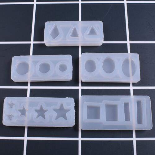 Square Round Star Oval Pendant Cake Silicone Mold For Jewelry Charms Making Tool Handmade Crystal Diamond Epoxy Resin Cake Mould