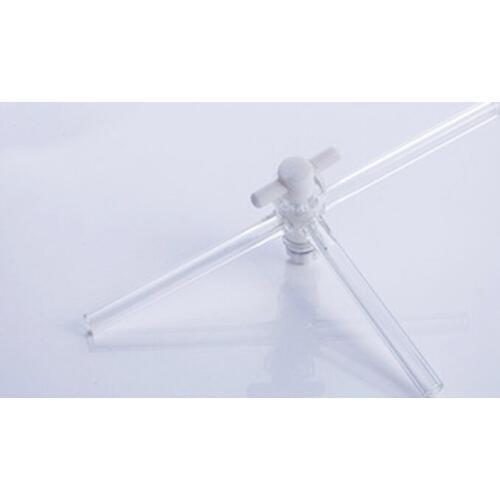 Lab glass adapter;3 Way T Shape Stopcock Hose Connection ;Borosillcation Glass Material