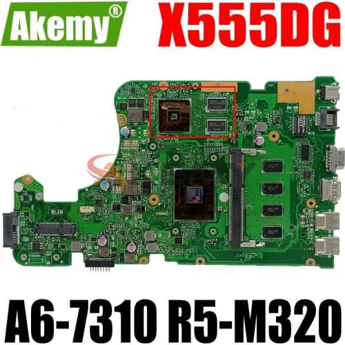 AKEMY X555DG Laptop Motherboard For ASUS X555YI X555Y X555D Original Mainboard 4GB-RAM A6-7310 CPU R5-M320
