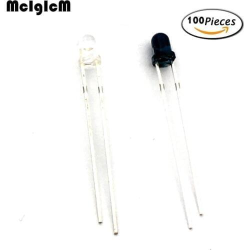 MCIGICM 50pairs LED 3mm 940nm IR Infrared Emitting & Receiving Diode Round Tube Light 5mm 940nm