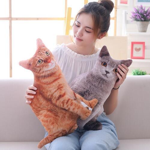Cute 50cm Simulation Plush Cat Pillows Soft Stuffed Animals Cushion Sofa Decor Cartoon Plush Toys for Children Kids Gift