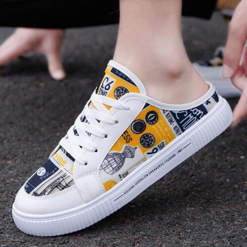 2021 summer mens semi-slippers breathable sandals and slippers outdoor sandals light lazy one pedal Baotou tide shoes