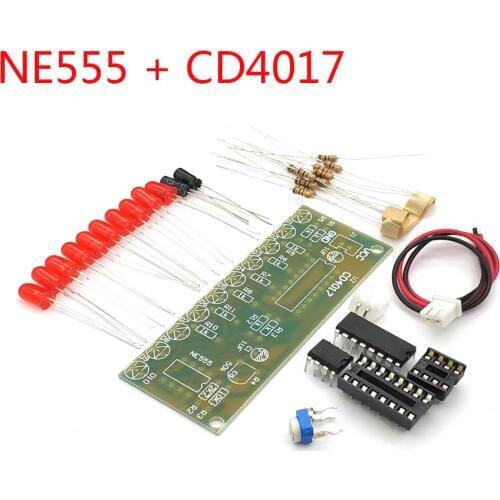 NE555 + CD4017 Practice Learing Kits LED Flashing Lights Module Electronic Suite LSD-10 3-4.5V DIY For Uno