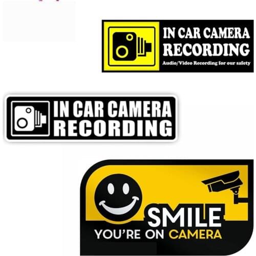 STICKY Camera Recording Warning Plaques & Signs Car Sticker Water Proof Decal Decor for RV Auto Motocross Racing Laptop Helmet