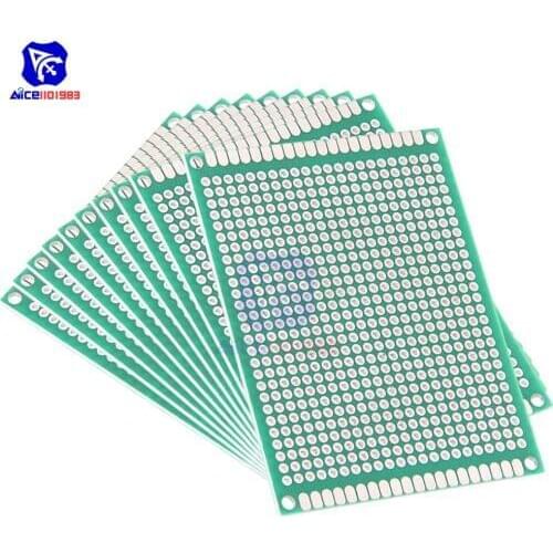 Diymore 10PCS/Lot 6x8cm Double Sided PCB Universal Printed Circuit Board 60*80mm for DIY Soldering