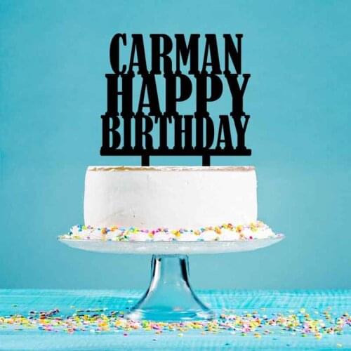 Personalized Birthday Cake Topper Custom Name Happy Birthday+Your Name Cake Topper For Birthday Party Cake Decoration YC118
