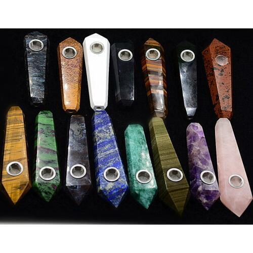 Holiday gifts 15 kinds of natural stone crystal bar smoking pipe wholesale prices