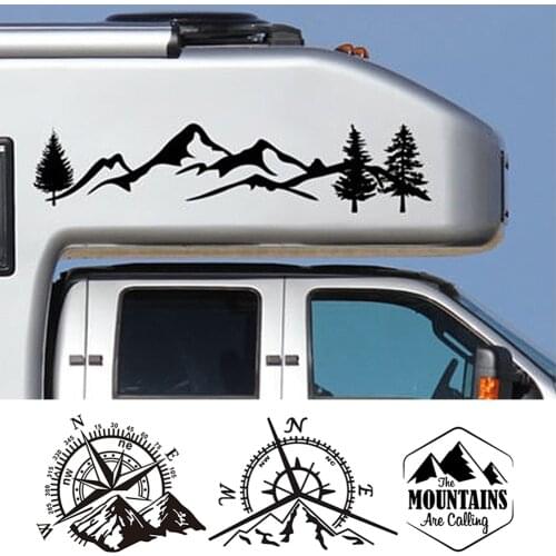 Adventure Sports Vinyl Car Sticker Compass Vinyl Mountain Bike Car Engine Hood Door Window Sticker Auto Accessories