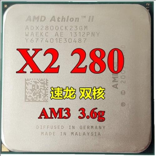 AMD Athlon II X2 280 x2 280CPU Processor 3.6GHz 2MB L2 Cache Socket AM3 Dual-Core 280 can work