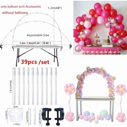 Adjustable Tabletop Balloon Arch Kit Balloons Column Stand Clips Frame for Birthday Wedding Party Decor Accessories