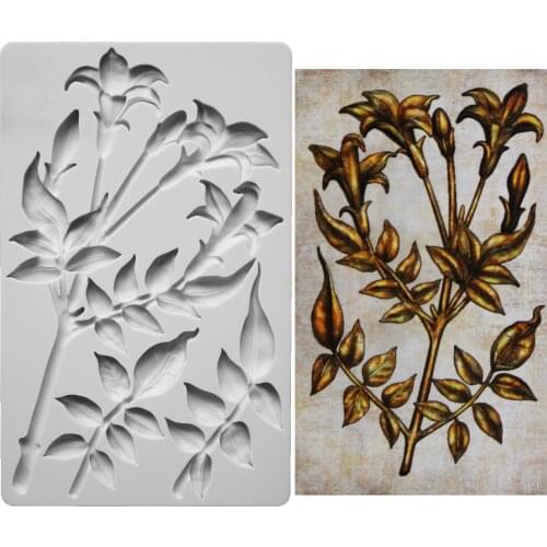 Lily Flowers Silicone Mold Fondant Cakes Decorating Molds Sugarcraft Chocolate Baking Tools Kitchenware For Cakes Gumpaste Form