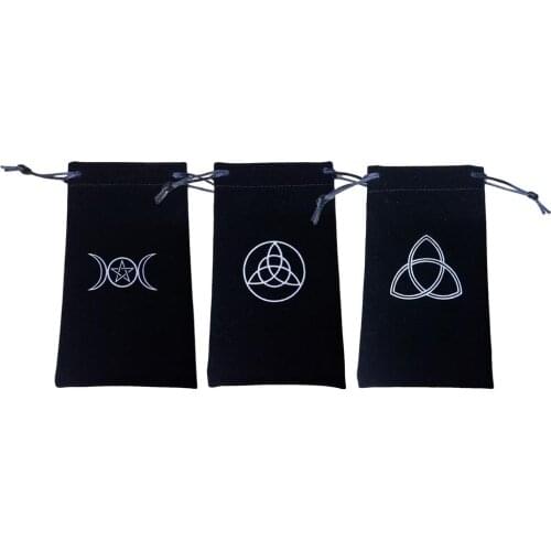 Tarot Oracle Card Special Bag Witch Fortune-telling Supplies Storage Bag German Thick Velvet Drawstring Bag