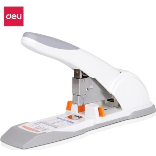 Deli 120-page Labor-saving Heavy-Duty Stapler Suitable for 23/6~23/17 Staple Tape Sliding Scale White