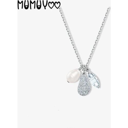 SWA Fashion Jewelry 2020 High Quality Elegant Simple Temperament All-match Pearl Crystal Detachable Lady Necklace Jewelry