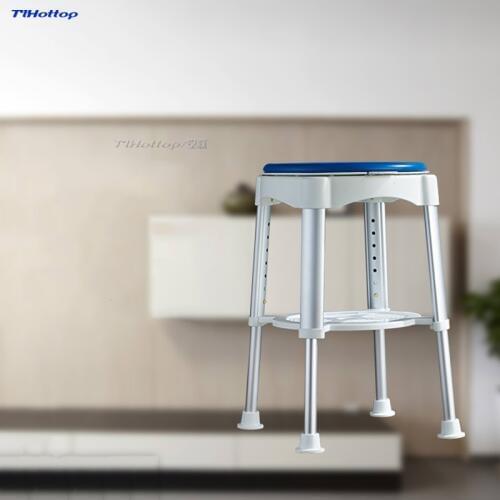 Tlhottop Bath Stool With Padded Rotating Seat Round Bath Stool With Adjustable Showering for Elderly Seniors or Injured YJ-2053