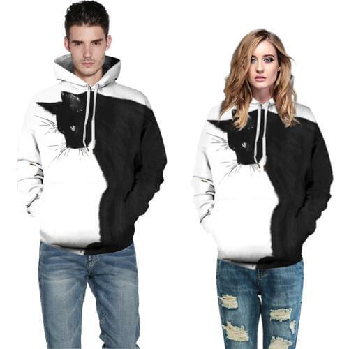 Autumn Lovely Cat Printed 3D Hoodies Sweatshirt Men Hoodie Tracksuits Brand Funny Pullover Male Spring Coat