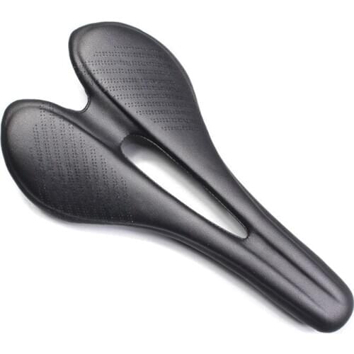 Ultra-light hollow laser engraved 3K full carbon fiber + leather road mountain bike seat saddle riding accessories