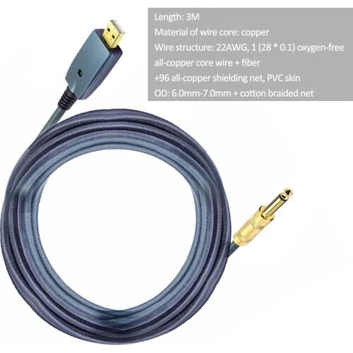 USB Guitar Cable Guitar Cable Electric Guitar Accessories Guitar Audio Connector Cord Adapter 6.35mm Guitar Cable Interface