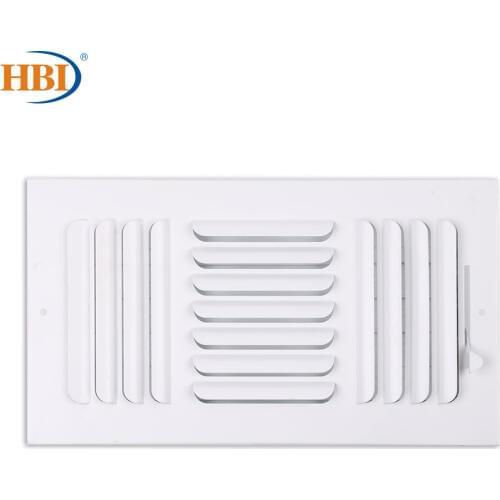 HBI 3-Way W12" x H6" Curved-Blade Ventilation Grille Air Outlet Valve Air Supply Register Air Vent Cover Steel Ceiling/Sidewall