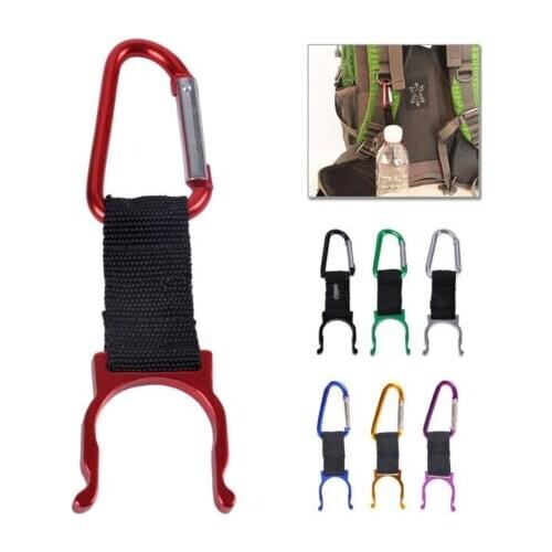 YOUGLE 5pcs/lot Carabiner Belt Clip Drink Water Bottle Holder Aluminum Rubber Buckle Hook For Camping Hiking