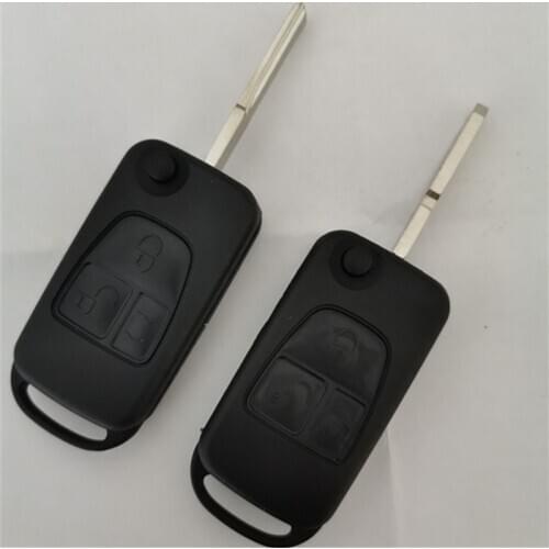 DAKATU For Benz S320 ML350 W140 Replacement Flip Remote Key Shell Case 3 Button With HU39/HU64 Blade Fob Key Cover