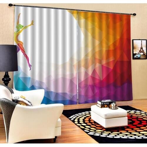 Blackout curtain 3D Curtain Luxury Blackout Window Curtain Living Room color geometric curtains