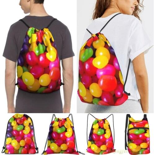 Jelly Beans Men Purpose Drawstring Backpack Bags Women Outdoor Travel Backpacks Gym Training Swimming Fitness Bag