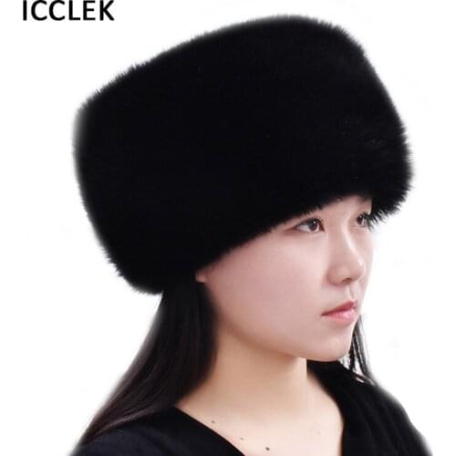 Women Faux Fur Hat Winter Warm Fur Beanies Hat Fashion Female Bomber Earwarmer Fur Caps