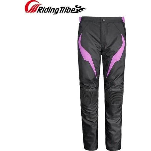 Women Motorcycle Pants Winter Lady Waterproof Motorbike Riding Trousers Built-in Protective Kneepads and Warm Liner Purple HP-22