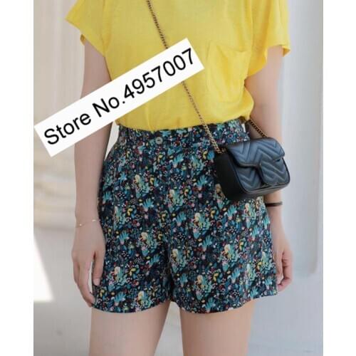 Elfbop Ladies Silk 100% Floral Printed Casual Hot Shorts With Button Closure