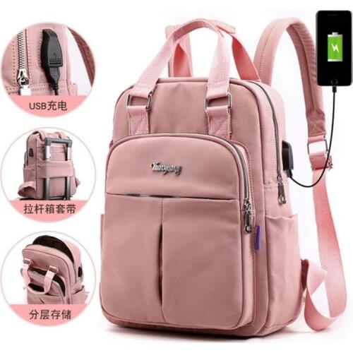 Women Backpack Small Mini Bagpack for Women Teenage Back Pack Bag USB Charge Nylon Waterproof Cloth Casual Daypack Female 2021