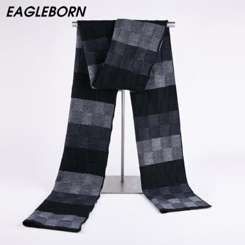 2021 Winter Fashion Men Wool Scarf Luxury Square Lattice Scarf for Men Plaid Mosaic High Quality Winter Scarf Husband Dad Gift