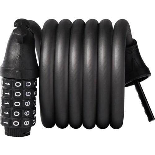 1.8m Mountain Bike Bicycle Lock Electric Stainless Steel Password Fixed Portable Anti-Theft Steel Wire Chain Lock Password Lock