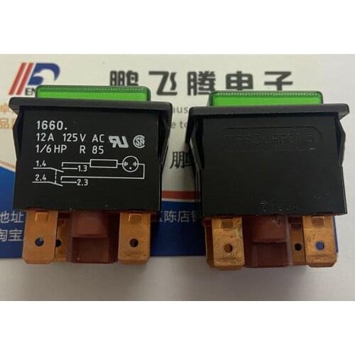 1PCS German MARQUARDT 1660.0222 with self-locking panel button square switch 12A125V with light button