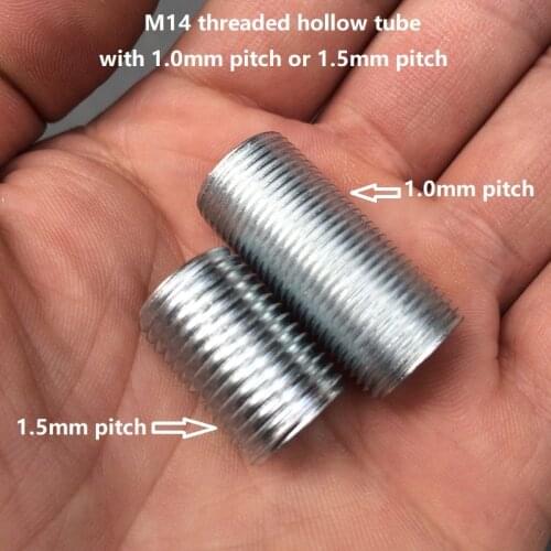 10 pieces/lot 15-300mm metric m14 whole threaded hollow tube threaded rod hollow tube DIY Lighting Accessories