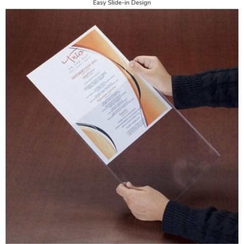 10x15cm A6 Sign Holder Menu Stand with Easel for Tabletops, Clear Plastic Sleeve