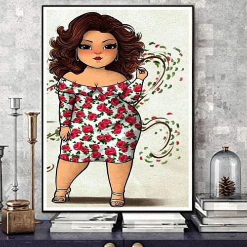5D DIY diamond painting Sexy Fat Lady Full Drill Embroidery Cross Stitch Mosaic Craft Kits Home Decor sale new year Christmas