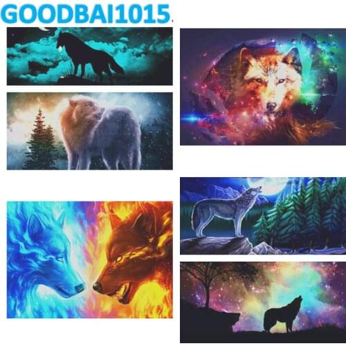 5D DIY Diamond Painting Animal Wolf Diamond Embroidery Full Mosaic Gift Home Decoration Cross Stitch Kits Fall Decor